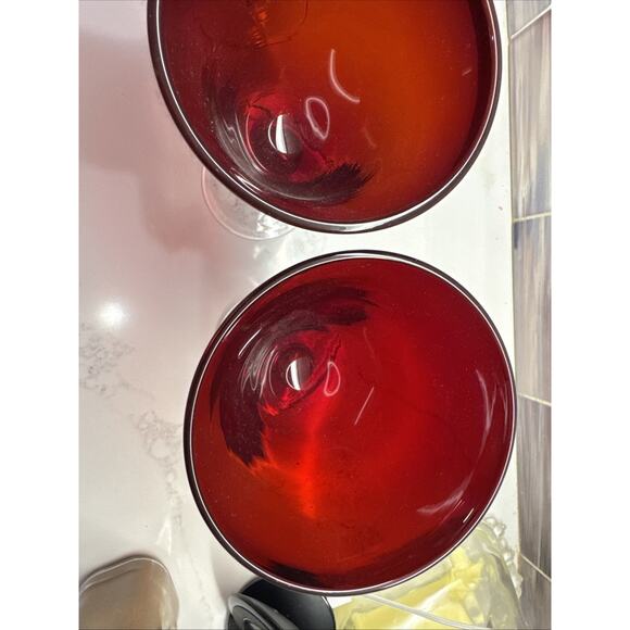 Red Casual Setting Water Glasses Durand Ruby Red Glassware 3 - Picture 6 of 14